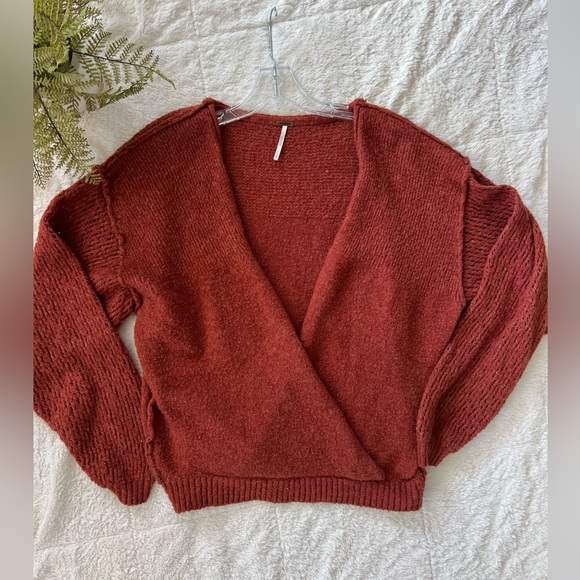 Free People Cross Red Knit Pullover Sweater - Picture 8 of 8
